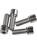 Close-up of Wanyifa Titanium Ti Bolt M7 x 20mm Allen Head with Washers Bike Scewrs Pack of 4, showing durable metal construction.
