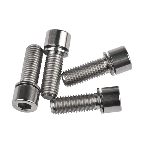 Close-up of Wanyifa Titanium Ti Bolt M7 x 20mm Allen Head with Washers Bike Scewrs Pack of 4, showing durable metal construction.