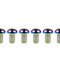 ✝️ Wanyifa Titanium Button Head Torx M5 M6 M8 x10 12 15 20 25 30 35 40mm for Bicycle Motorcycle Car Screw Pack of 6 (Rainbow, M6x10mm)