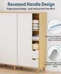 Closet with recessed handle design, showing 2 Pack Self-Adhesive Drawer Pulls 4 Inch Aluminum Alloy Door Handles installation