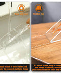 Close-up of Heavy Duty Double Sided Tape Two Pack 1.2 Inch Wide being washed and removed, showing reuse and residue-free features.