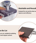 Using Eight Pack Hand Sanding Block Set Grits 60 80 120 220 for Wood Metal Drywall; washing under tap, cutting with scissors