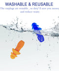 Washable reusable earplugs in water showing Noise Reduction Earplugs For Sleeping NRR 32 Reusable Soft Silicone Ear Plugs With Nylon Cord.