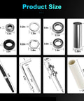 Dimensions of Washer Bearing Tool Kit and Tub Seal Replacement for Whirlpool Cabrio and Maytag Bravos XL Washers components.