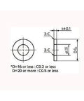 Technical drawing showing dimensions for SWA-12-30-3-AW NBK Adjust Metal Washer - Steel with specifications.