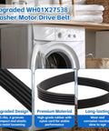 Washer Drive Belt for GE/Hotpoint Washing Machines Parts AP6328256 shown beside washing machine with belt close-up