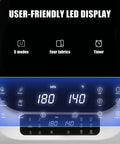 Control panel of a Portable Washer And Dryer Combo For Small Spaces With One Point Eight Cu Ft Capacity with LED display showing settings.