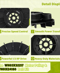 Detail display of Washer Motor Pulley And Belt Kit One Half HP With Nut For GE Models Replacement Part 4975025 4455970 WH03X32217 WH01X24180