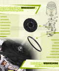 Washer Motor Pulley And Belt Kit One Half HP With Nut For GE Models Replacement Part 4975025 4455970 WH03X32217 WH01X24180