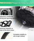 Washer One Half Horsepower Motor Pulley And Belt Nut Set For GE Washers Replacement Part Kit Compatible With WH03X32217