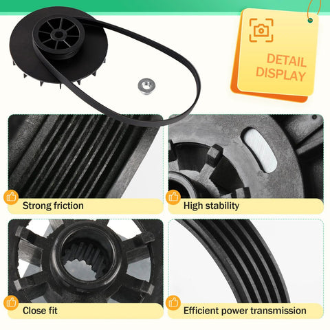 Washer One Half Horsepower Motor Pulley And Belt Nut Set For GE Washers Replacement Part Kit close-up detail display
