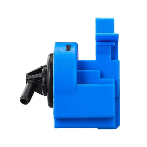 Side view of blue Samsung Washing Machine Water Level Pressure Switch DC96-01703G Sensor with black nozzle.