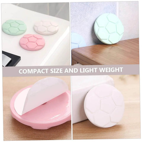 Protective Pads For Washing Machine And Home Use Anti Collision Door Handle Bumpers Durable Noise Dampening Muffler Pads 5 Pack With Strong Adhesive Random Colors displayed in pink, green, and white.