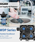WASSERMANN 115V AC Diaphragm Pump, 5.5 GPM 65 PSI 1/2" NPSM Connection, 4-Chamber Self-Priming Fresh Water Pressure Pump with Pressure Switch in kitchen setup
