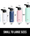 Beast Mode Heavy Duty Stainless Steel Water Bottle 40 Oz Insulated Tumbler With Leakproof Flip Straw Lid size comparison with other bottles