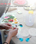 Water Drop Pendant Silicone Molds For Resin Casting Jewelry Making 2 Pack With Hole Easy Release in use with resin and bead crafts