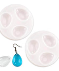 Water Drop Pendant Silicone Molds For Resin Casting Jewelry Making 2 Pack With Hole Easy Release Clear Shine Finish For Beads, Earrings Display