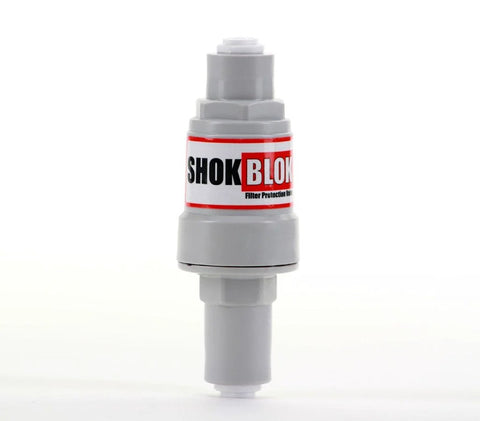 40 PSI Water Filter Pressure Regulator Protection Valve for RO and Filtration Systems with one quarter inch QC ports, front view