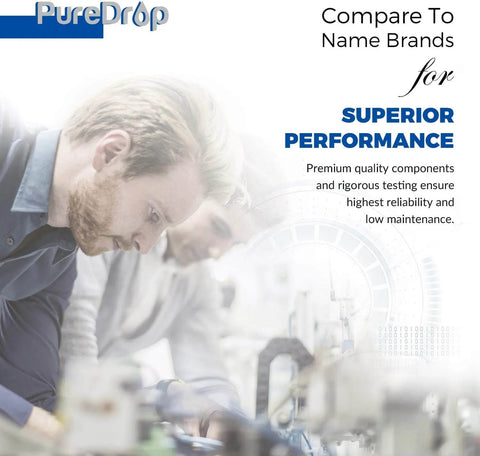 Engineers testing PureDrop ultra filtration components for superior performance and reliability.