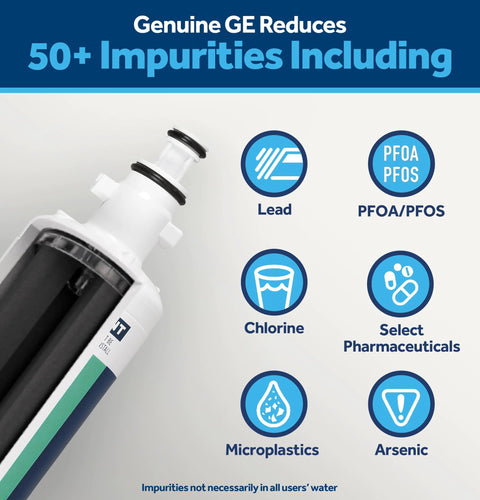 RPWFE Replacement Water Filter For Refrigerator Reducing Lead, Microplastics, PFOA And PFOS, 50 Plus Impurities