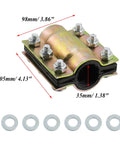 Water Pipe Repair Clamp Kit For 1.3 Inch OD Pipes 4 Inch Length Carbon Steel With Rubber Liners Leak Sealer Emergency Repair Tool