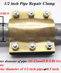 Water Pipe Repair Clamp For 0.79 To 0.86 Inch Pipes 4 Inch Long Leak Sealer installed on pipe