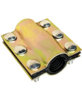 Water Pipe Repair Clamp For 0.79 To 0.86 Inch Pipes 4 Inch Long Leak Sealer For PE PPR Steel And Iron Plumbing Two Steel Plates With Rubber Liners And Six Bolts DN15 Mark Working Pressure Up To 1 MPa 10 Bar showing front view with six bolts