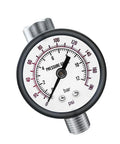Close-up of a gauge on the Water Pressure Regulator Valve With Gauge For G One Quarter Inlet And Outlet Adjustable Reducer For Home Plumbing