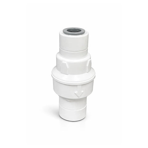 White water pressure regulator for RO filtration systems with 1/4" and 3/8" quick connect fittings, LiquaGen compatible for safe use.