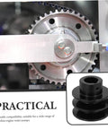 Close-up of Double Groove Pulley V-belt Pulley for Gas Engine Water Pump Easy Install, shown in machinery setup.
