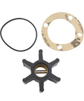 Water pump impeller kit replacement compatible with Joh Jab, Volvo, Fischer Panda, Onan and Universal engines, 6 blade neoprene impeller with gasket and O ring.