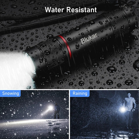 Rechargeable USB C LED Flashlight With 1800 mAh Battery Zoomable Beam Four Modes And Adjustable Brightness rugged aluminum