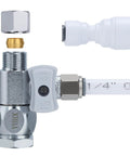 Feed Water Adapter Tee And Water Line Splitter Kit, 3/8 Inch To 1/4 Inch Or 3/8 Inch Compression Inlet, 1/2 Inch To 1/4 Inch Or 3/8 Inch Outlet