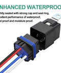 All-Weather 12V 40A Relay Kit With 4 Pin SPST, Heavy Duty Harness And Tinned Copper Wiring for Auto Marine Boat, Waterproof