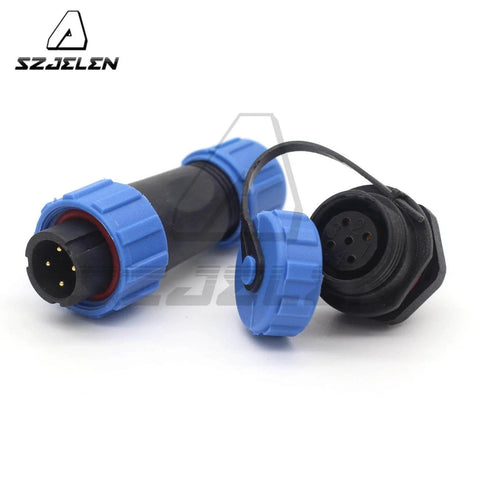Outdoor Waterproof 4Pin Panel Mount Plug And Play Ready Male And Socket Female Cable Connector With Cap IP67 Rating