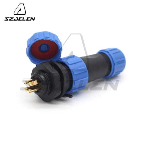 Outdoor Waterproof 4Pin Panel Mount Plug And Play Ready Male And Socket Female Cable Connector With Cap IP67 Rating