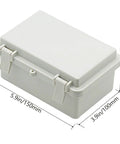 IP65 Waterproof ABS Plastic Electrical Box With Hinged Lid And 2 Cable Glands Gray Outdoor Enclosure For Electronics Weatherproof 5.9 X 3.9 X 2.8 Inch Box Durable ABS Case For DIY Projects