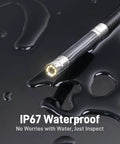IP67 waterproof tip of Two-Way Articulating Borescope with Light, Industrial Endoscope Inspection Camera with Articulated Probe