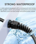 Strain Relief Cord Connector Kit, 2 Pack NPT One Half Inch Waterproof Cable Gland With Flexible Spiral Strain Relief in water