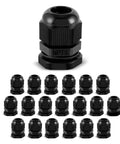 Waterproof Cable Gland One Half Inch NPT Adjustable Six To Twelve Millimeter Through Cord Grip Nylon Cable Gland Joints IP68 Rated Wire Protector Built For Rugged Outdoor Use On The Job Set Of 20.