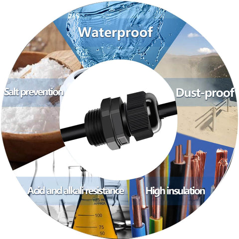 IP68 Waterproof Cable Gland Kit 100Pcs Nylon Glands Assortment weatherproof and dust-proof features