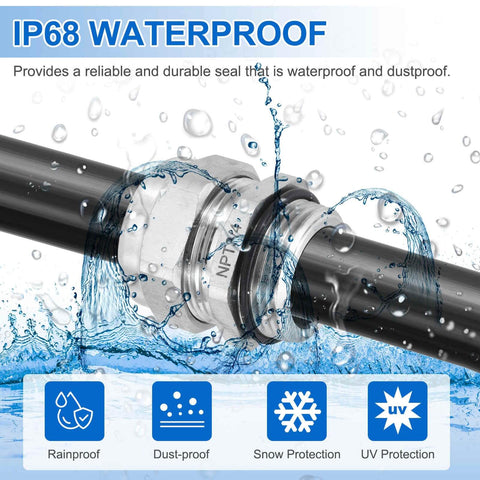 M28x1.5mm Cable Glands IP68 Waterproof Strain Relief Cord Grip Connector For 13 To 18mm Wire Diameter, 304 Stainless Steel Wire Protectors