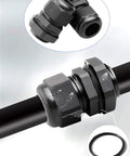 72 Piece Waterproof Cable Gland Kit With Gaskets for PG7 PG9 PG13.5 PG21 PG29 IP68 Pass Through Grommets Nylon PA66 shown installed