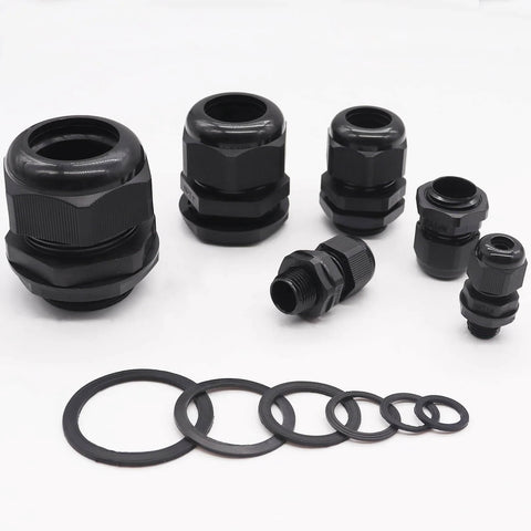 IP68 Waterproof Cable Gland Kit 100Pcs Nylon Glands Assortment with Adjustable NPT and PG Gaskets for Junction Box Wire Sealing