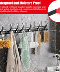 Bathroom hooks on wall with towels and brushes showing waterproof Heavy Duty Double Sided Tape Waterproof Foam Mounting Tape 36.5 Ft Long 0.4 Inch Wide