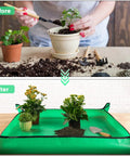 Indoor Plant Repotting Mat For Transplanting And Mess Control, Waterproof 26.8 Inch Square Potting Tray For Soil Changes