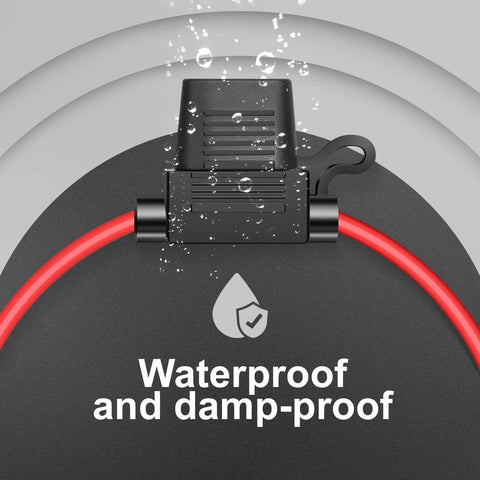 2 Pack 12 AWG Inline Fuse Holders With Waterproof Cap For 11.8 Inch 12V ATC ATO Blade Fuses 15A 20A 25A 30A 40A