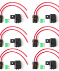 Waterproof Inline Fuse Holder 12V With Cover 6 Pack for Automotive Marine and Outdoor Use, Weatherproof ATO ATC Blade Fuse Holder, 12AWG 30A