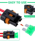 Waterproof Inline Fuse Holder 12V With Cover 6 Pack for Automotive Marine and Outdoor Use, Weatherproof ATO ATC Blade Fuse Holder, 12AWG 30A