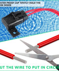 Waterproof Inline Fuse Holder 12V With Cover 6 Pack for Automotive Marine Outdoor Use, cutting red wires with scissors